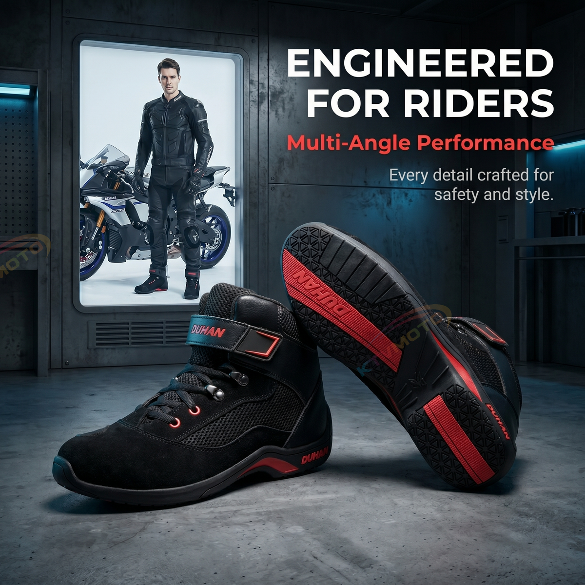 Breathable motorcycle riding boots-K162