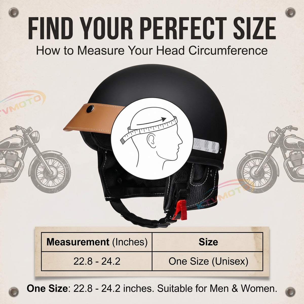 Retro cruiser half helmet with earmuffs- I16