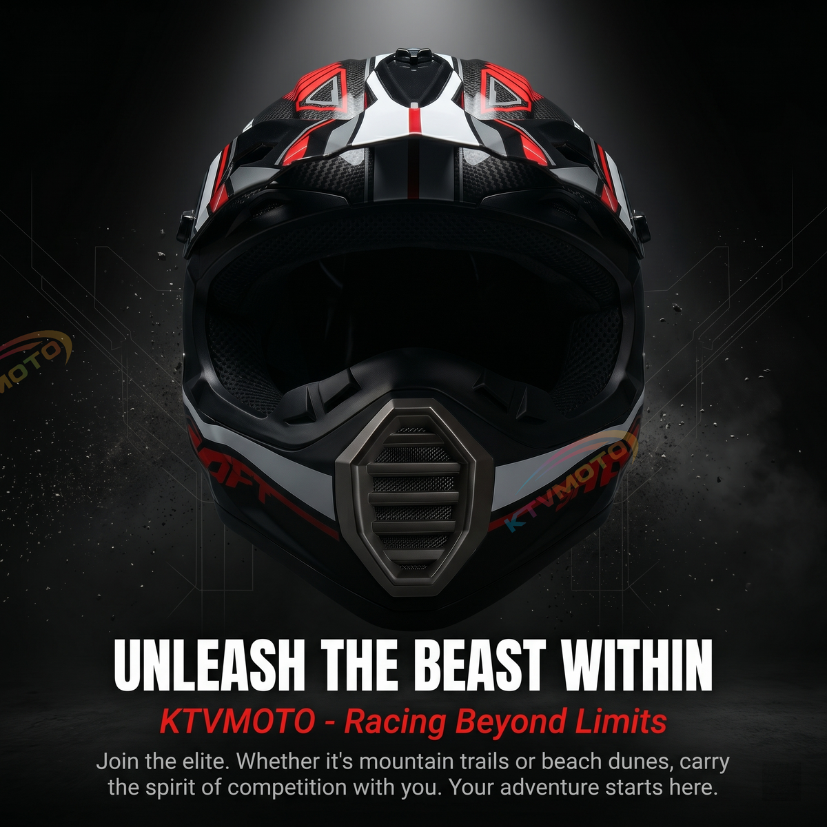 Dirt Bike Racing Carbon Fiber Helmet-I60
