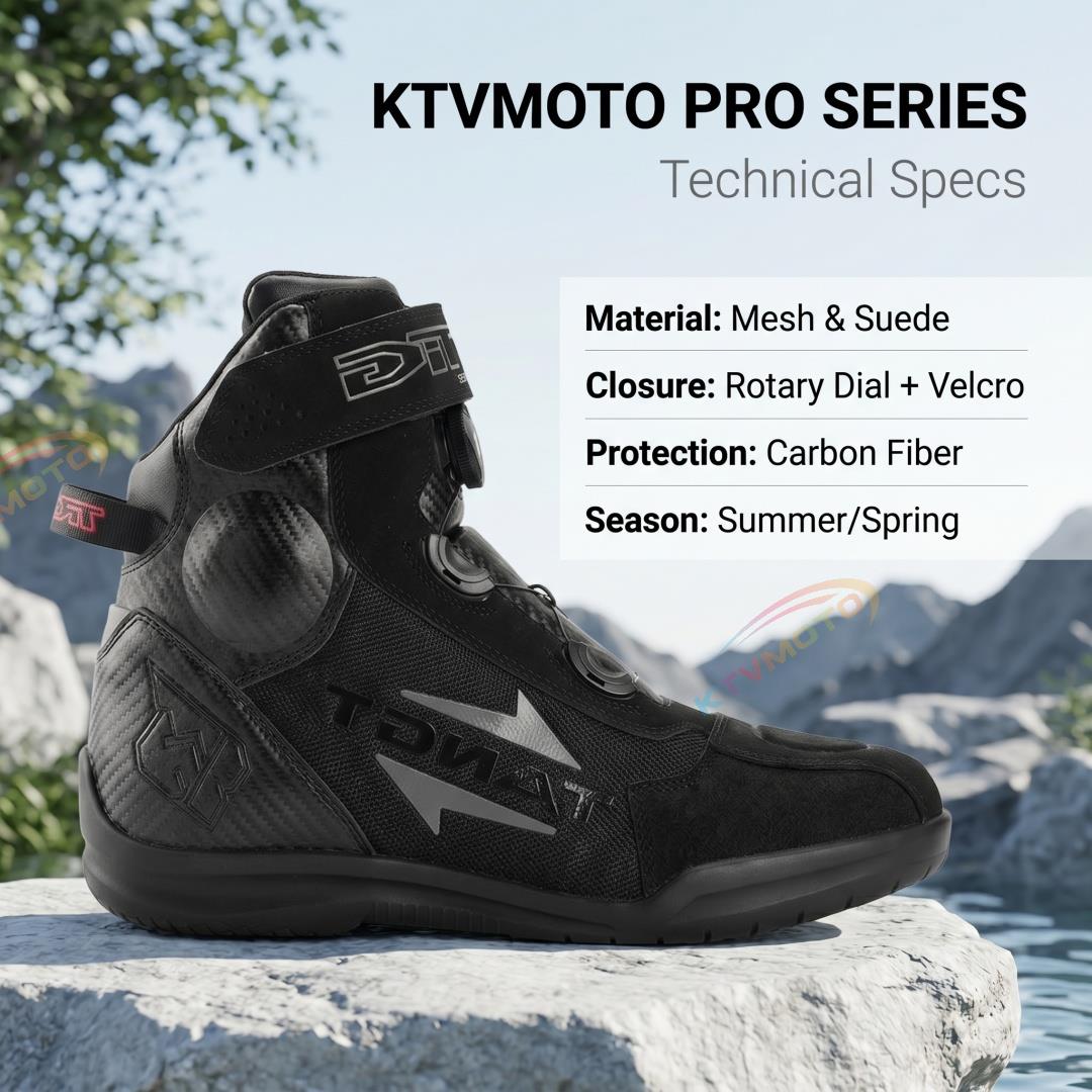 Waterproof mesh motorcycle road riding boots-K59