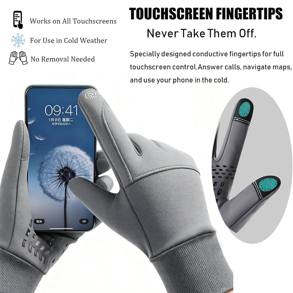 Heated Touchscreen Winter Gloves for Winter Sports Cycling Hunting