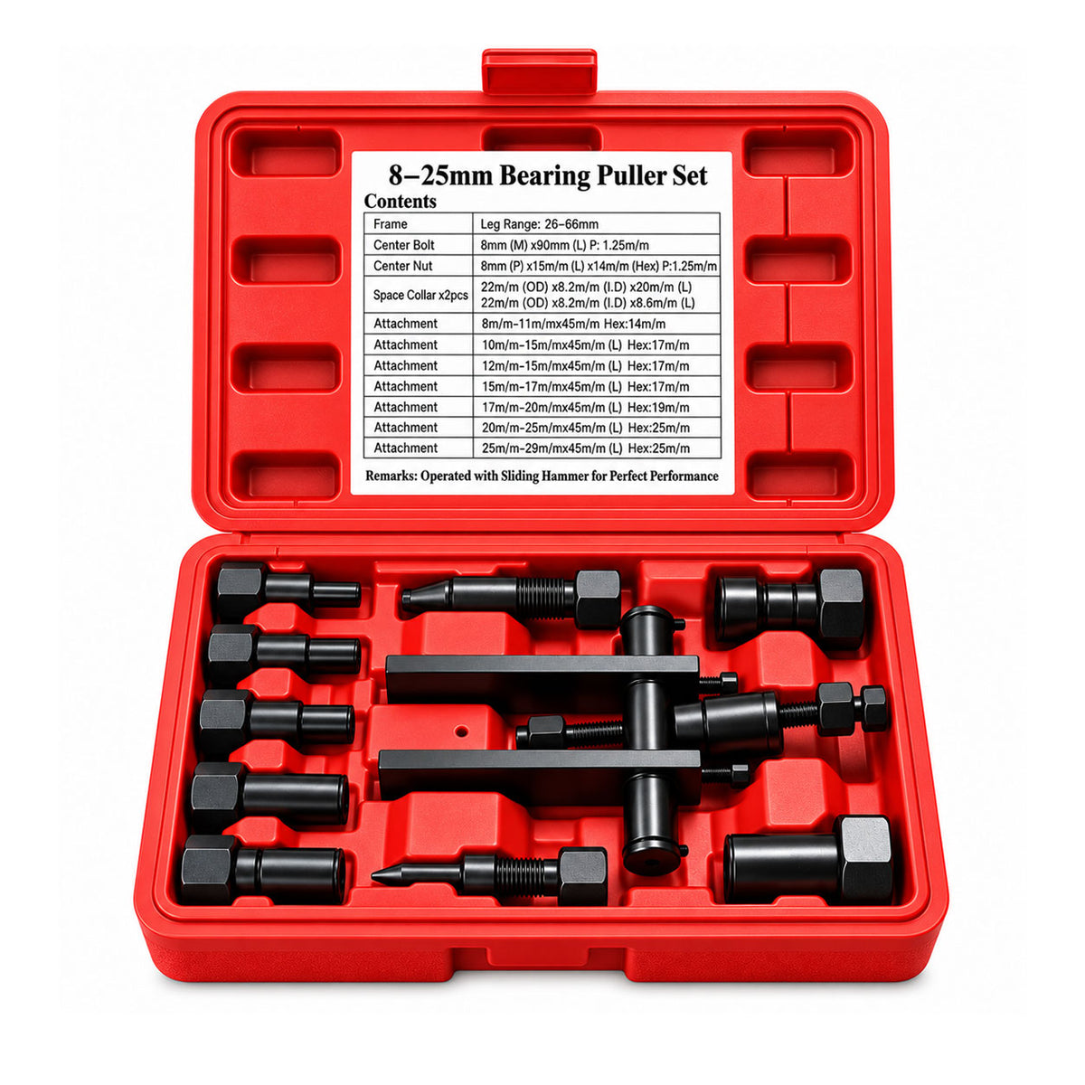 KTVMOTO 8–25mm Blind Hole Bearing Puller Set – Motorcycle & Automotive Bearings-MT01