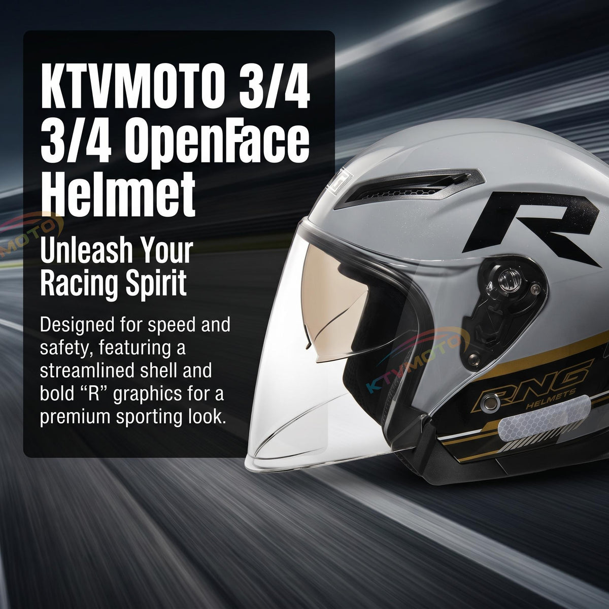 Dual-lens open-face motorcycle helmet-I78