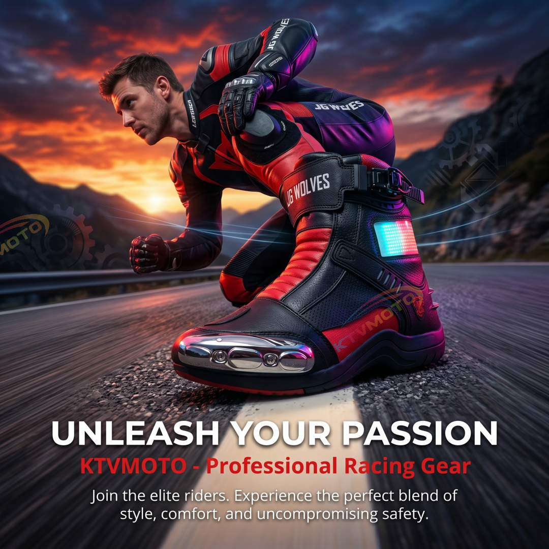 Motocross racing boots with LED displays-K103