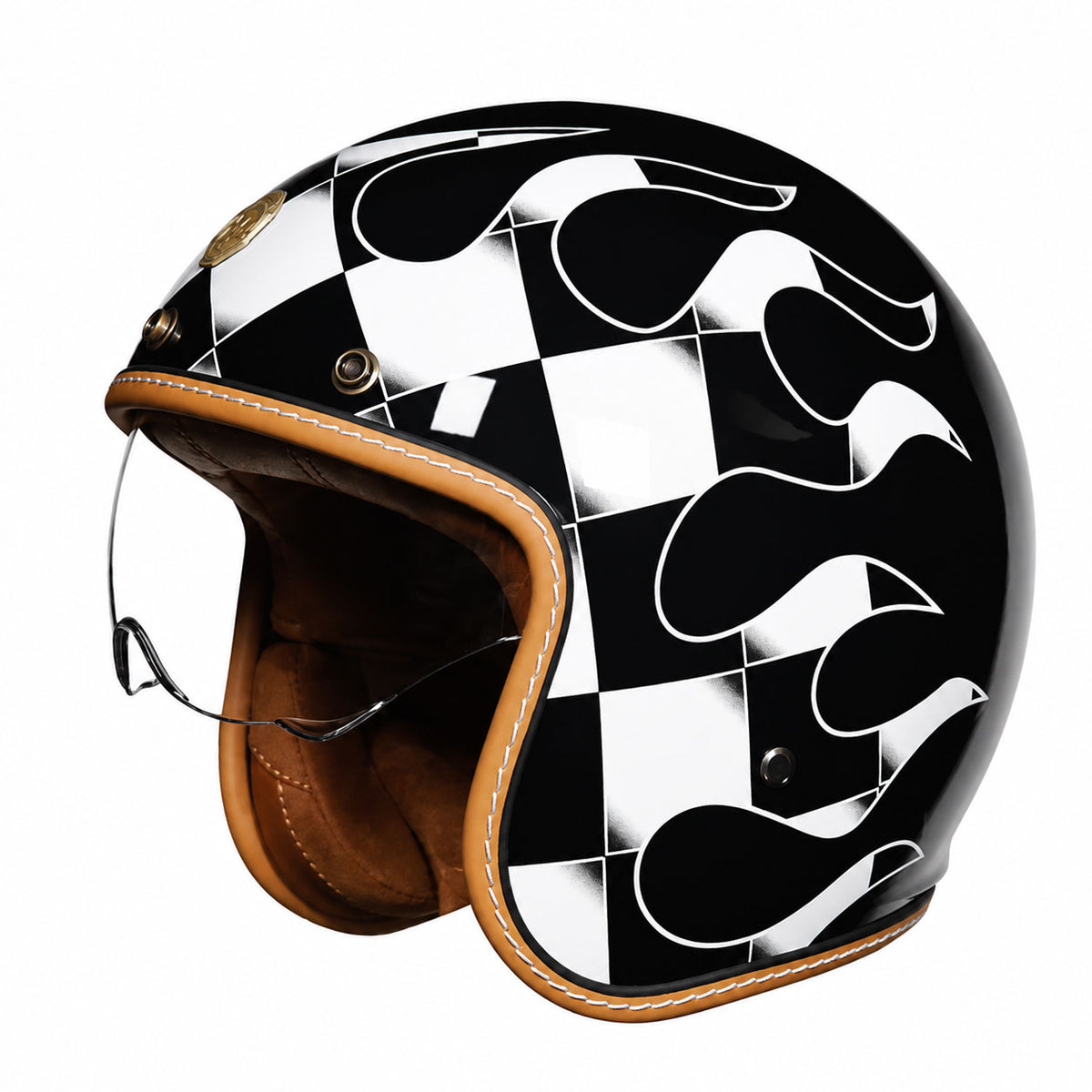 KTVMOTO Retro-style open-face motorcycle helmet-I25
